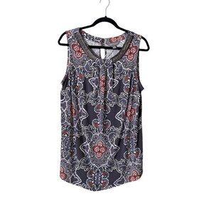 Market & Spruce Deep Purple Sleeveless Bead Embellished Top 1X